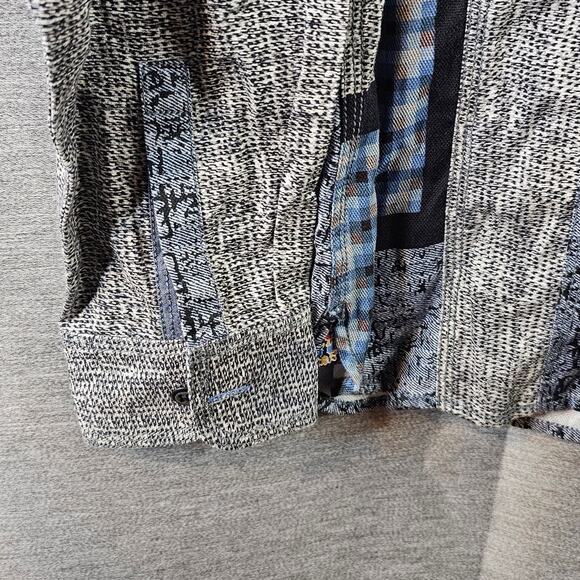 Robert Graham Knowledge Wisdom Truth Patch Pattern Shirt Blue/Gray Sz M - Picture 2 of 8